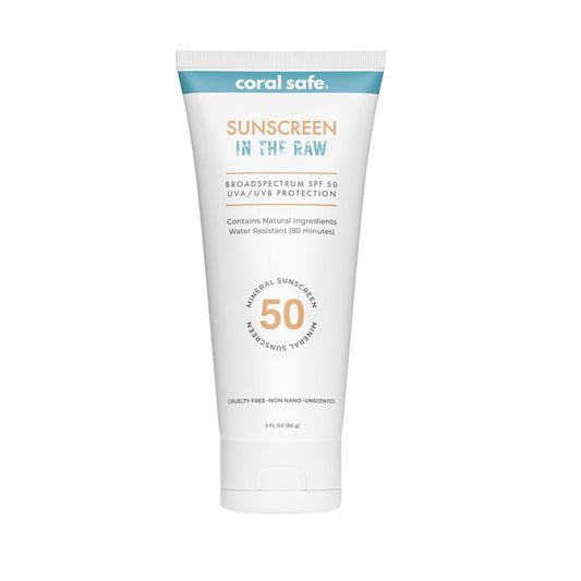 Reef Safe Mineral Sunscreen Travel Lotion SPF 50 - Mexico & Hawaii 104 Reef Act Compliant, Biodegradable, Zinc Oxide, Oxybenzone & Octinoxate Free, Water Resistant, Natural Ingredients, by Coral Safe