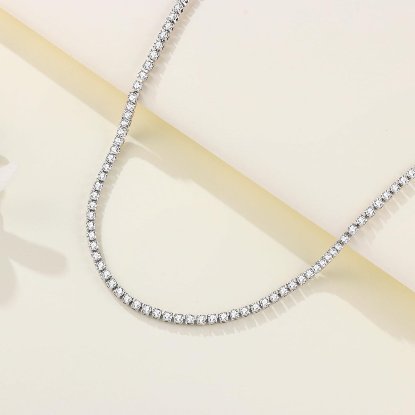 MISEFF 925 Sterling Silver Fashion Pendant Necklace for Women，Fashion Jewelry, 18K Gold Plated， Advanced Retro Series Link Chains ，Basic Multifunctional Accessories Suitable for Multiple Occasions and Daily Wear (Tennis chain)