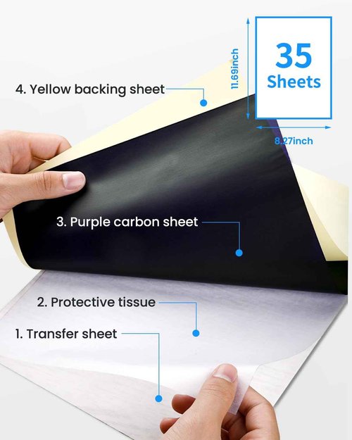 Phomemo M08F Bluetooth Tattoo Stencil Printer & Tattoo Transfer Paper - 45 Sheets A4 Size Portable Stencil Printer for Tattooing, Compatible with Smartphone & PC, Pink