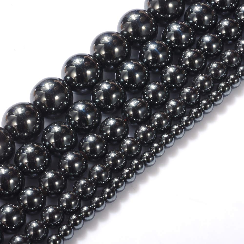 Natural Stone Beads 3mm Hematite Gemstone Round Loose Beads Crystal Energy Stone Healing Power for Jewelry Making DIY,1 Strand 15"