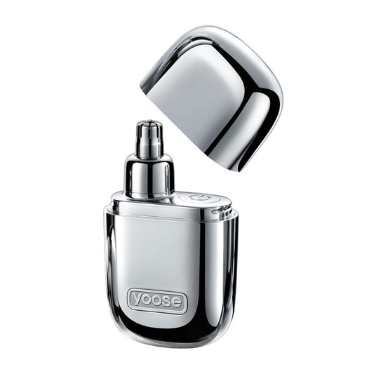 yoose Nose Hair Trimmer for Men and Women, Alloy Unibody, Painless Trimming, IPX7 Waterproof, Washable, USB-C Rechargeable, Long-Lasing, Low Noise, Portable Travel Electric Nose Trimmer, Silver