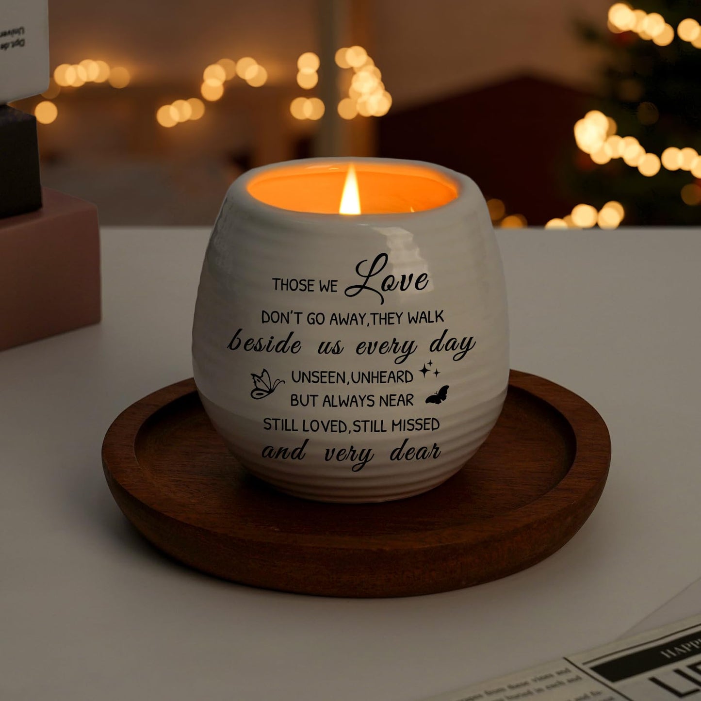 Sympathy Gifts for Loss of Loved One, Sympathy Candle 10Oz Celebration of Life Decorations, Memorial Gifts for Loss of Mom Dad,Bereavement Gift Condolences Gift, Remembrance Candle in Handmade Jar