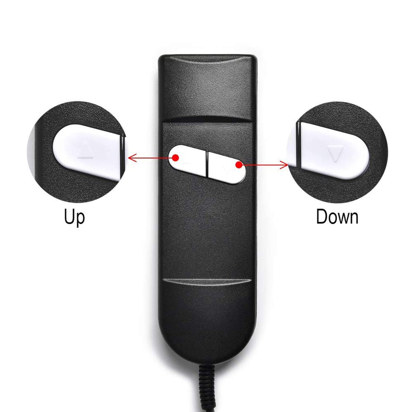 CUGLB Lift Chair Remote Replacement, 5 Pin 2 Buttons Straight Power Recliner Remote, Power Recliner Replacement Compatible for Most Lift Chair Brands