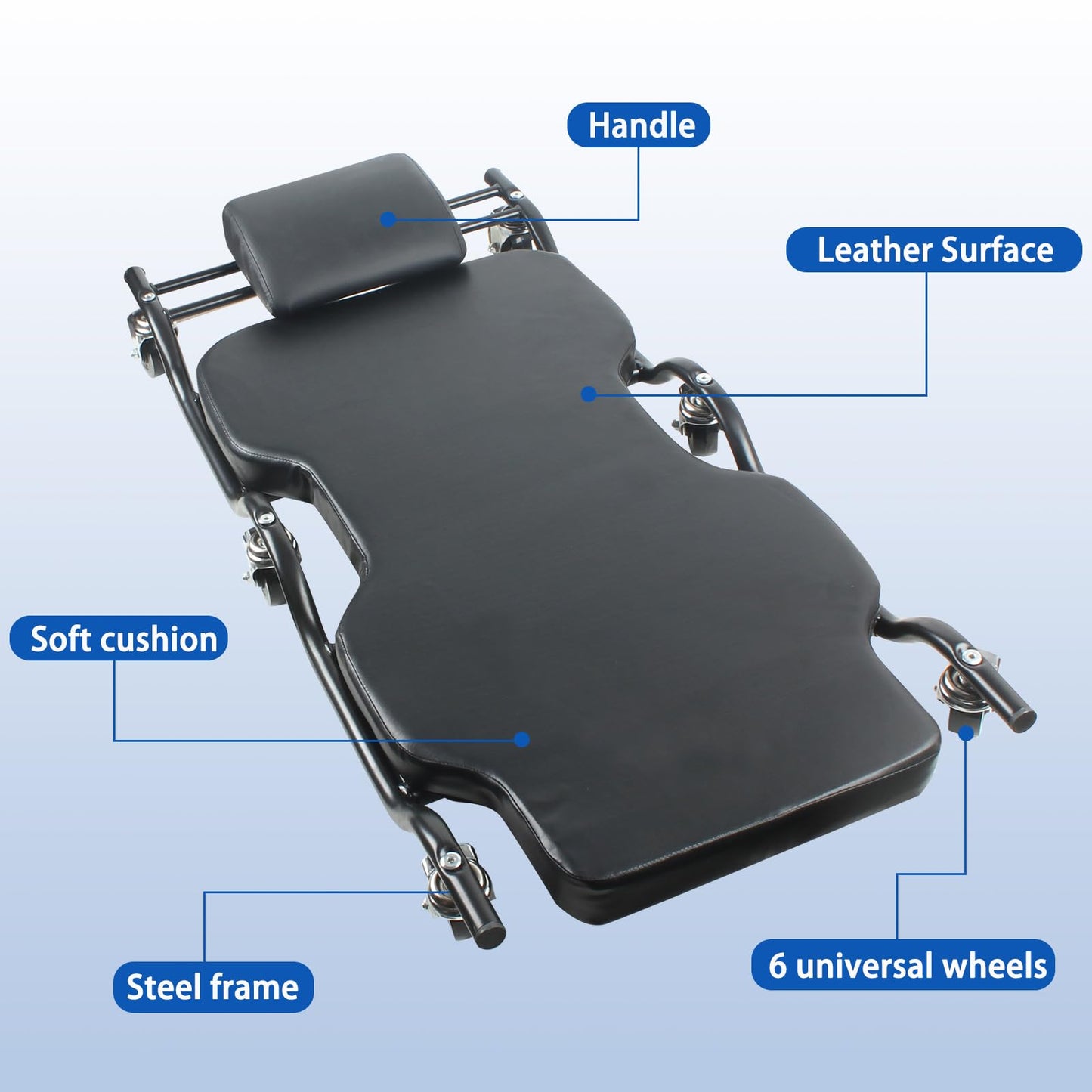 HKTE 44 inches Heavy Duty Garage Creeper, Low Profile Design, Durable Metal Frame, Comfortable Pillow