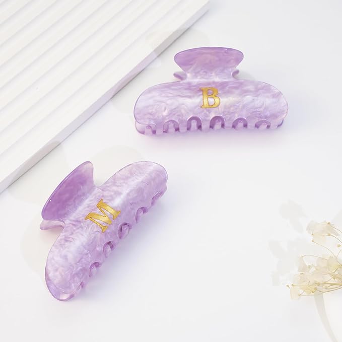 Initial Cute Hair Clips - Purple Letter Elegant Hair Claw Clips, Glitter Claw Clips Durable Hair Clips, Wedding Gift, Bridesmaid Gifts, Birthday Gifts, Christmas Gift, Letter S