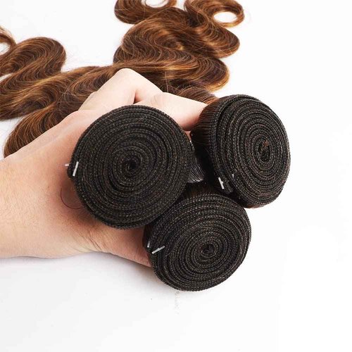 Habiliana Human Hair Bundles 20 22 24 Inch Chocolate Brown P4/30 Body Wave Bundles Human Hair 100% Unprocessed Soft Sewn In with Double Drown Weft for Black Women