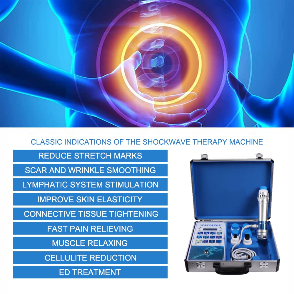 Shefmon Portable Shockwave Therapy Machine Focused Shockwave Therapy Machine with 7 Heads