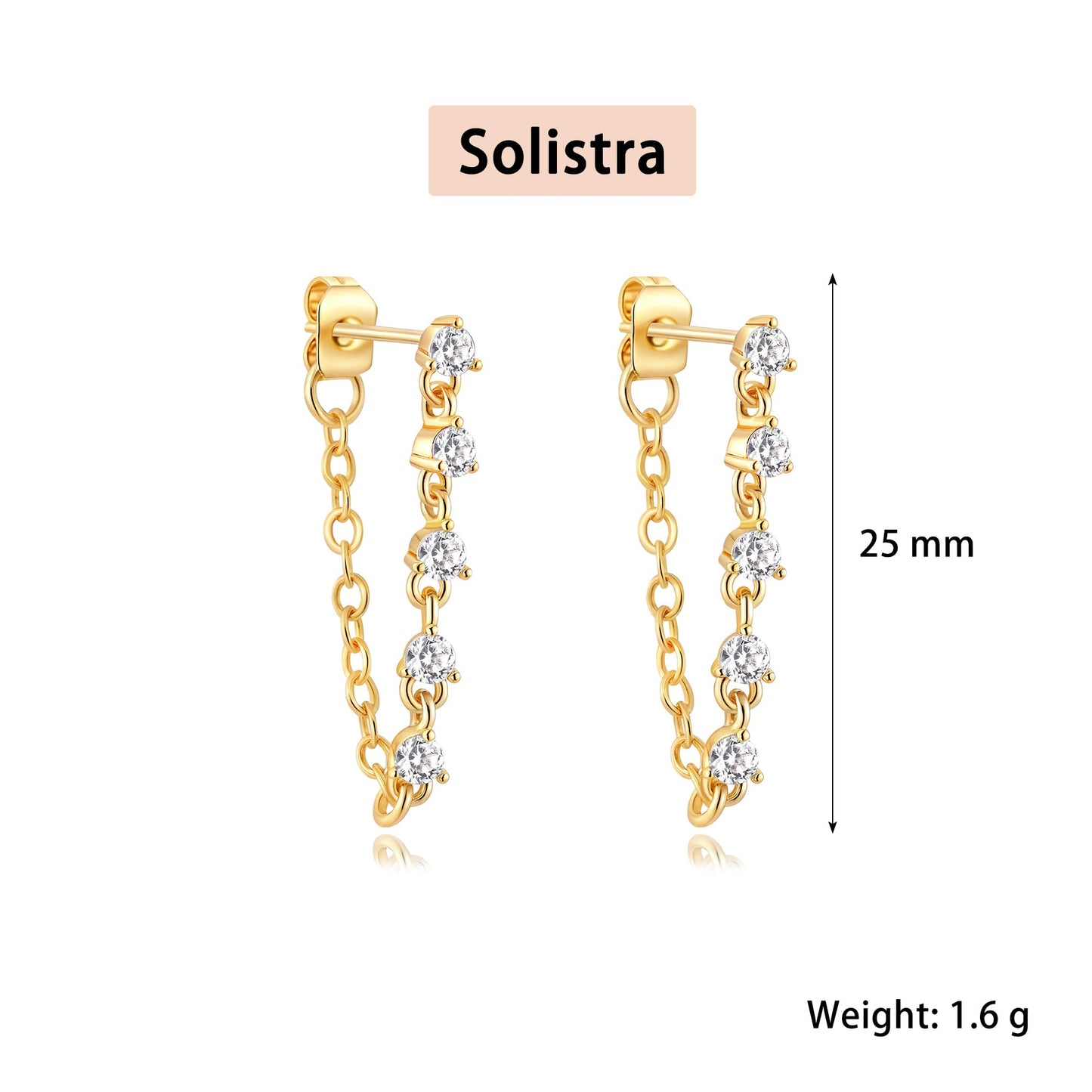 Solistra Silver Dangle Earrings for Women Triple Trendy Diamond Drop Earring Hypoallergenic Earrings for Women Wedding Jewelry Valentines Day Gifts for Her