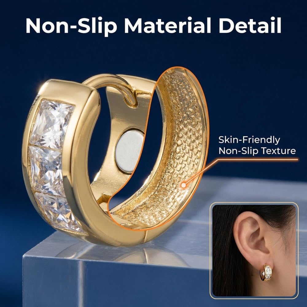Lymphatic Earrings For Women, 18K Gold Plated Honorable Joy Inspire Stainless Steel Hypoallergenic Germanium Acupuncture Lymph Detox Menopause Jewelry Gift Card (Gold)