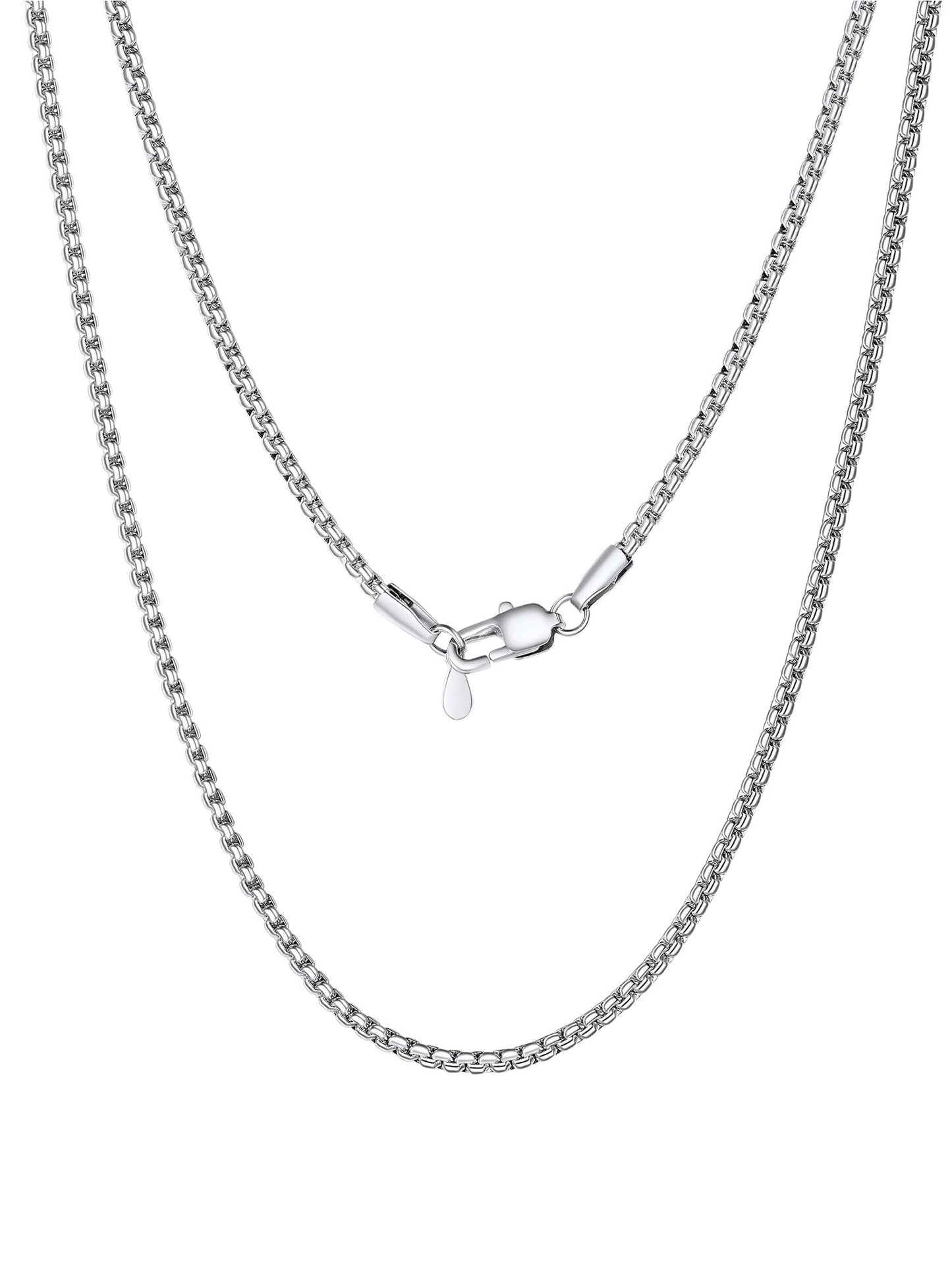 PROSTEEL Mens Link Chain Stainless Steel Neck Chain 2mm Silver Mens Jewelry 26inch