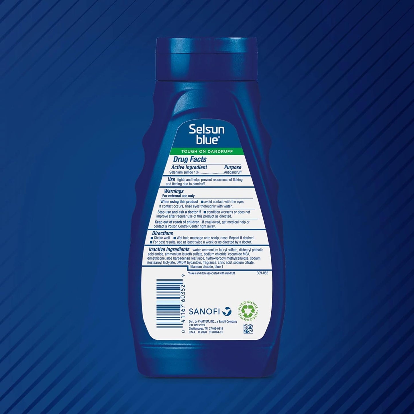 Selsun Blue Moisturizing Anti-dandruff Shampoo with Aloe, 11 fl. oz., Selenium Sulfide 1% (Pack of 2)