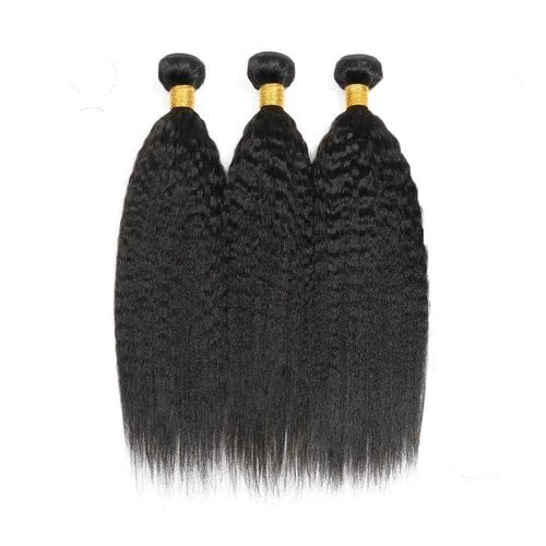 Giginger Brazilian Human Hair Bundles 24 26 28 Inch Natural Black Yaki Wave Bundles Human Hair Brazilian Natural Black Unprocessed Virgin Quick Weave Hair for Black Women