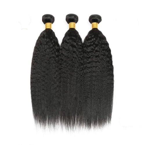 Condescension Human Hair Bundles 16 18 20 Inch Kinky Yaki Wave Human Hair Bundles Unprocessed Brazilian Virgin Quick Weave Hair for Black Women