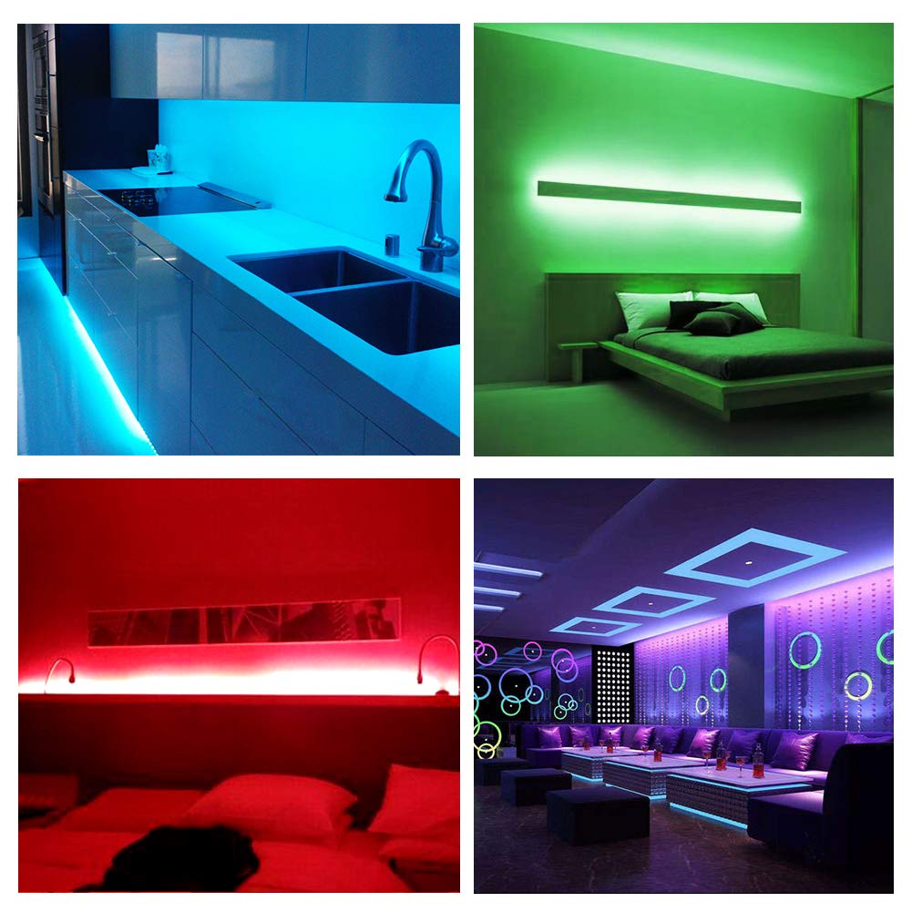 DAYBETTER LED Strip Lights 100ft RGB Lights Strip for Bedroom, Desk, Indoor Room Living Room Brithday Gifts Home Decor with Remote, 24V Power Supply