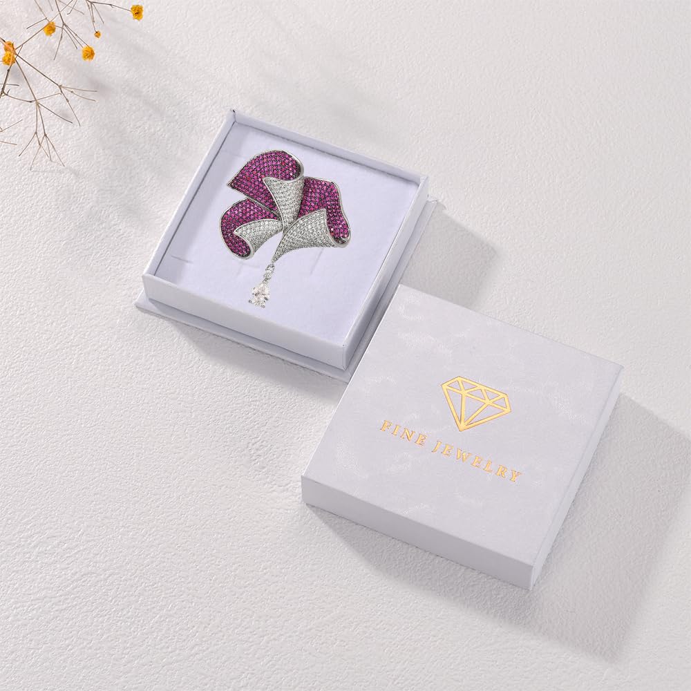 UNVAK Rhinestone Flower Brooch Purple Calla Lily Brooch Pin Fashion Purple Flower Lapel Pin Jewelry Mother's Day Birthday Gift for Mom Wife