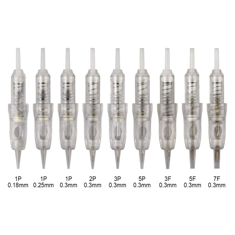 50pcs Guapa 9mm Spiral Cartridge Needles Disposable Tattoo Needles Stainless Steel Sterilized Cartridges Needles for Tattoo Machine Eyebrows Eyeliner Lip Permanent Makeup Machine (0.25mm 1P)