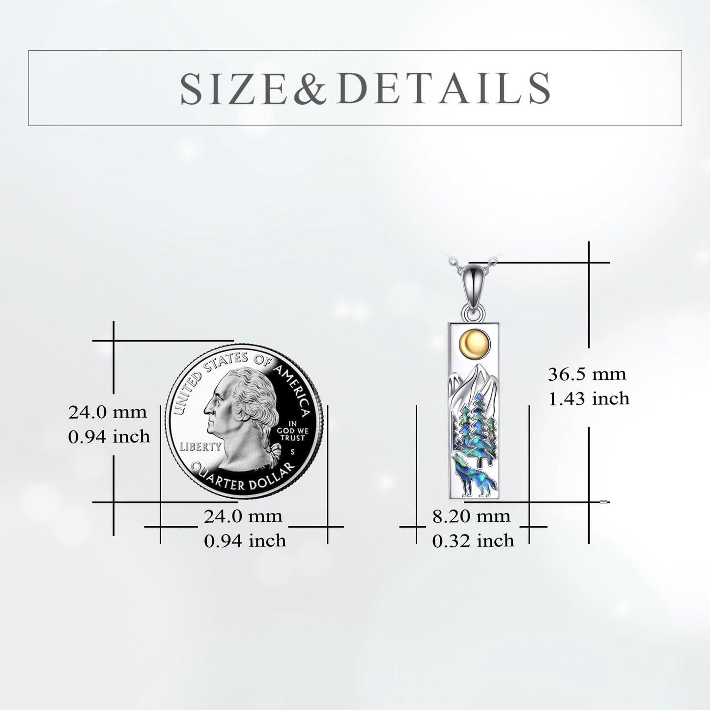 YFN Wolf Mountain Necklace for Women Sterling Silver Nature Necklace Jewelry Gift for Skiers, Hikers, Campers, Climbers and Nature Lovers