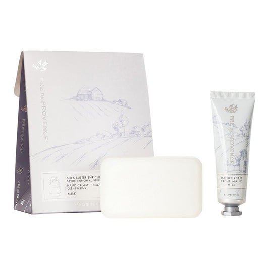 Pre de Provence Gift Set Collection 150 Gram Soap Bar & 1 fl oz Hand Cream, Milk