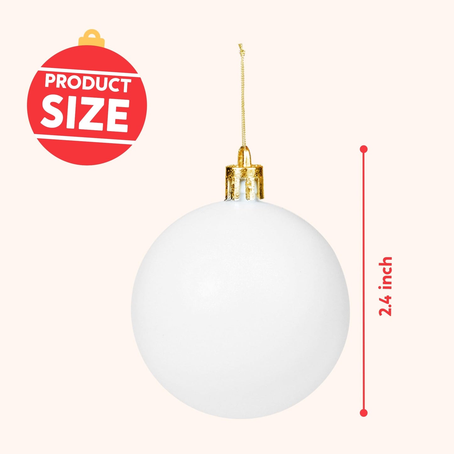JOYIN 24 Pcs Christmas Ball Ornaments Blank White, Ball Ornaments for DIY Art & Craft Christmas Tree Decoration Shatterproof for Xmas Party Favors Supplies Presents