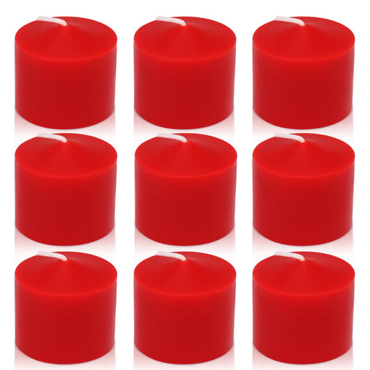 9-Pack 1.25-Inch Red Votive Candles, Unscented Small Tealight Candle for Home Decor and Special Occasions