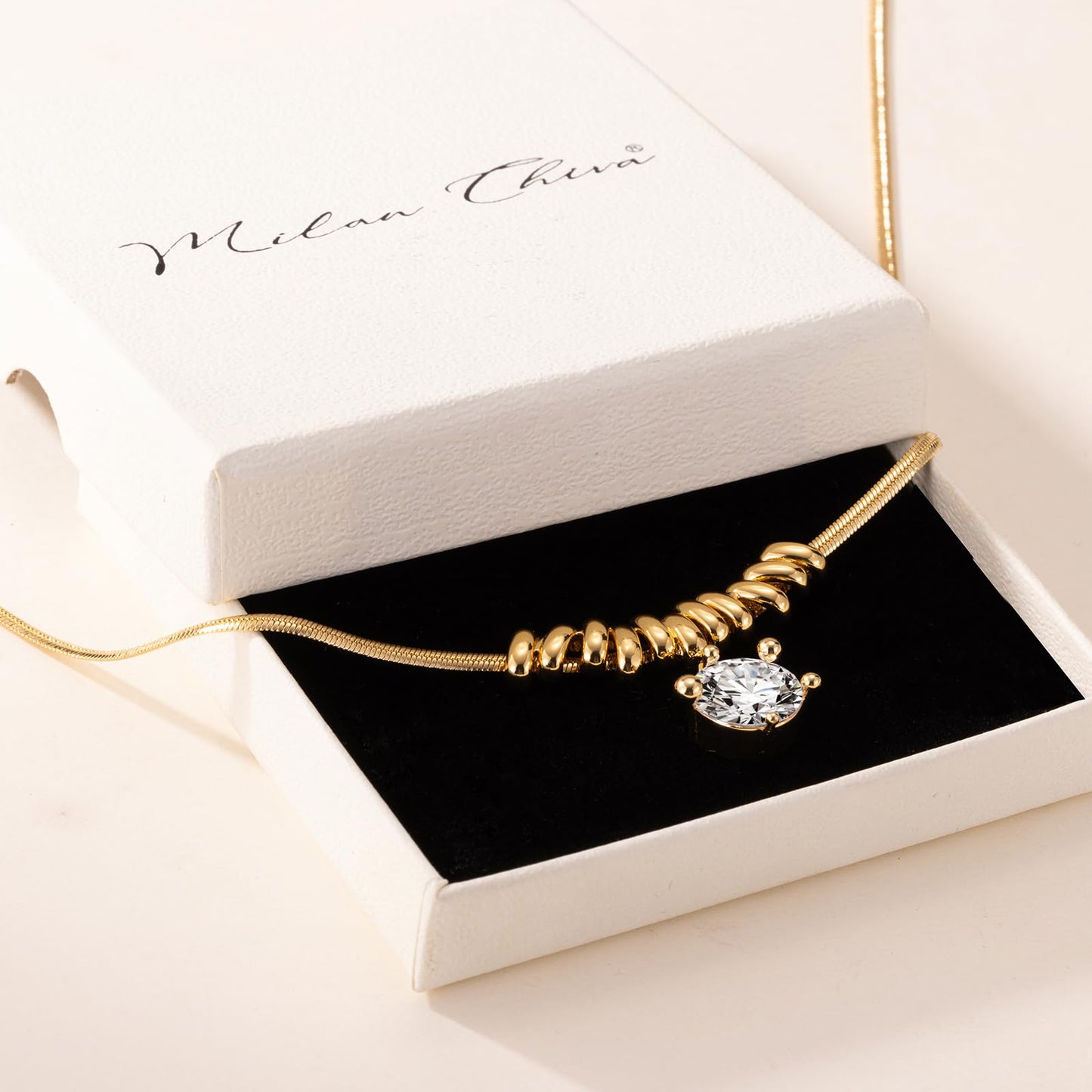 Milan Chiva 14K Gold Chunky Choker Plated Necklace for women, Dainty Trendy Non Tarnish Pendant Charm Necklaces Fashion Jewelry for Women Diamond ABU-MNS-1055GD