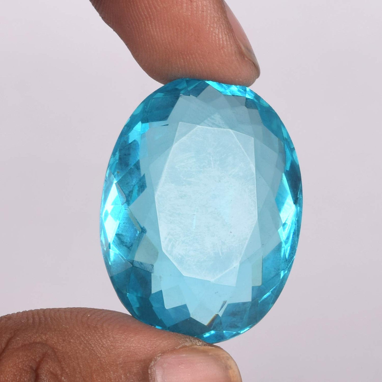 GEMHUB Loose Gemstones Beads for Jewelry Making 90.50CT Swiss Blue Topaz Oval Shaped Beads for Bracelets