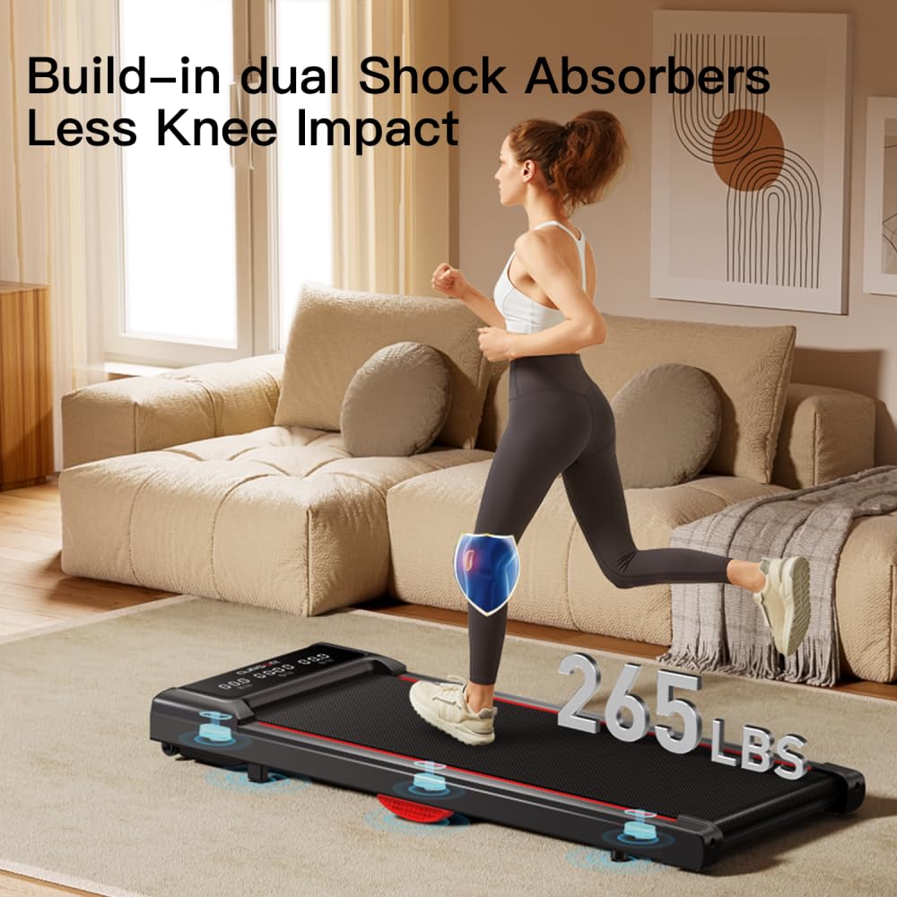 YeSea 2-in-1 Walking Pad, Under Desk Treadmill, 2.5 HP Ultra Quiet Brushless Motor, 265 LBS Capacity, for Home Exercise Workout Folding Treadmill for Home with Incline and Armrest