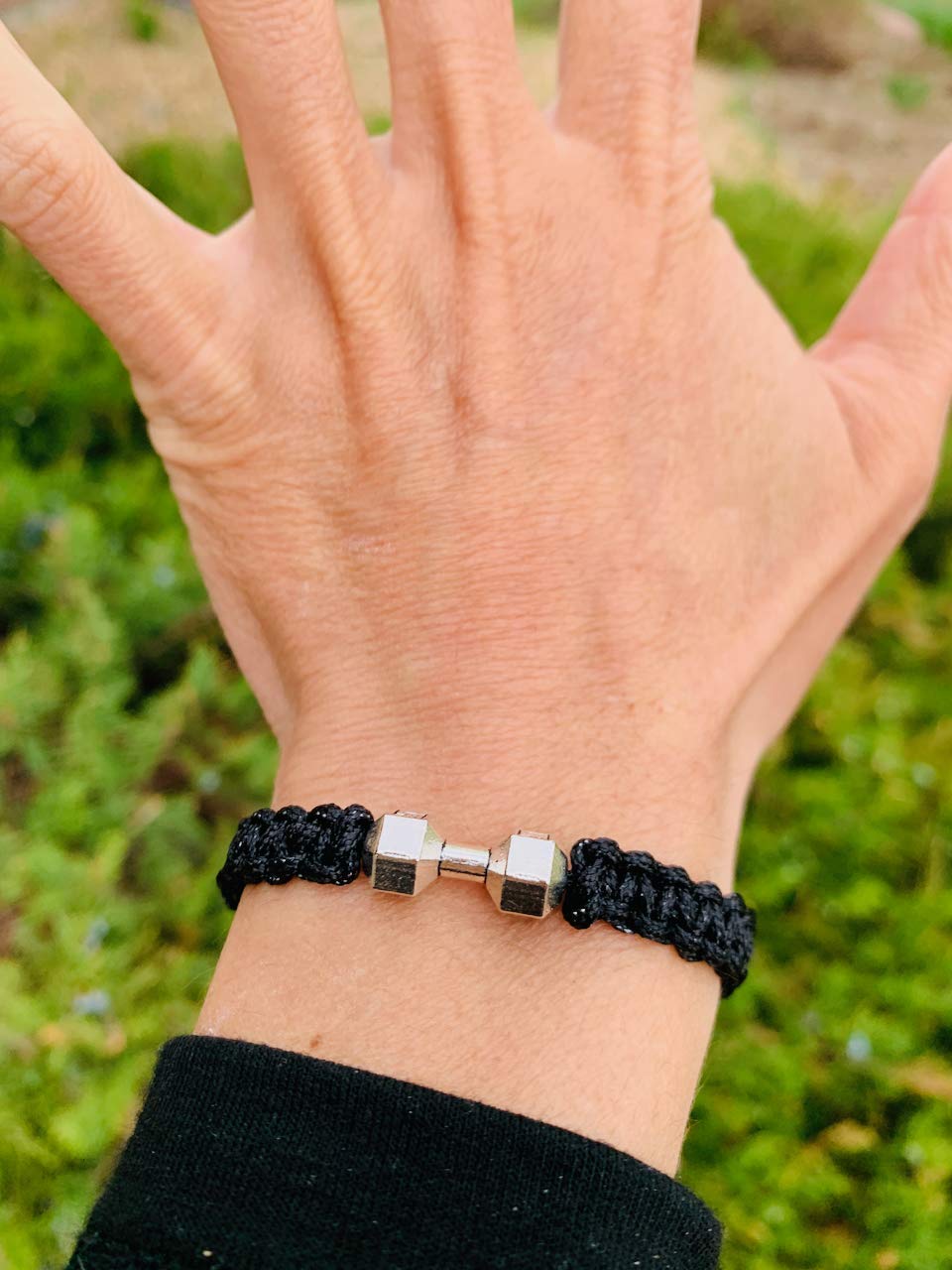 Sportybella Fitness Bracelet, Motivational Dumbbell Charm Adjustable Bracelet for Men & Women, Exercises Weightlifting, Sports Fitness, Personal Trainer Gift