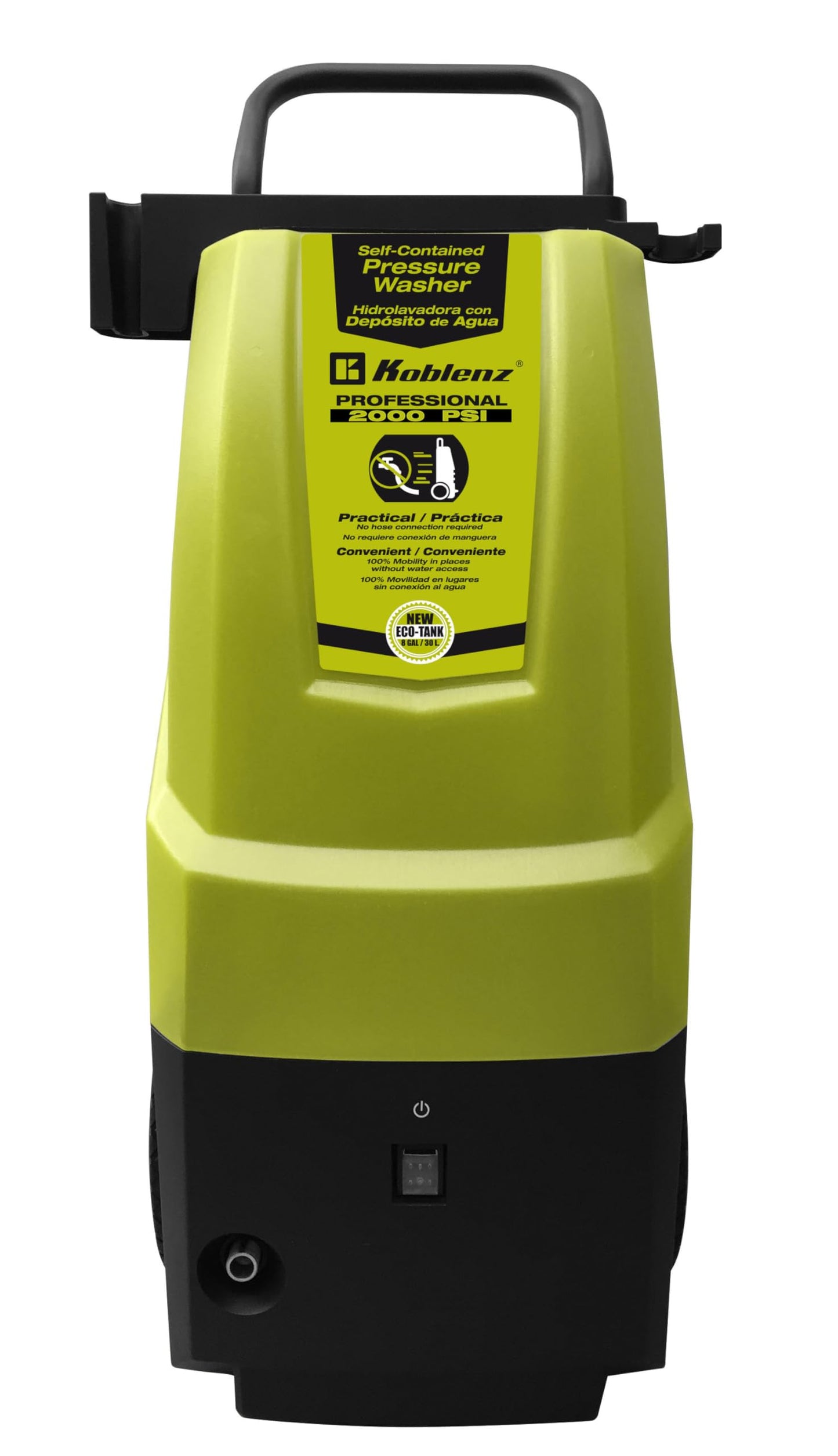 Koblenz HLT 380 2000 PSI Electric Pressure Portable Washer with Hose, Gun, and Other Accessories, Includes a 8 Gallon Water Tank, Green/Black