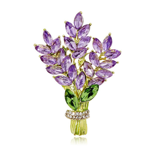 AILONMEI Brooches And Pins For Women Fashion Elegant Flower Broches Lady Costume Jewelry Brooch Pins (Lavender)