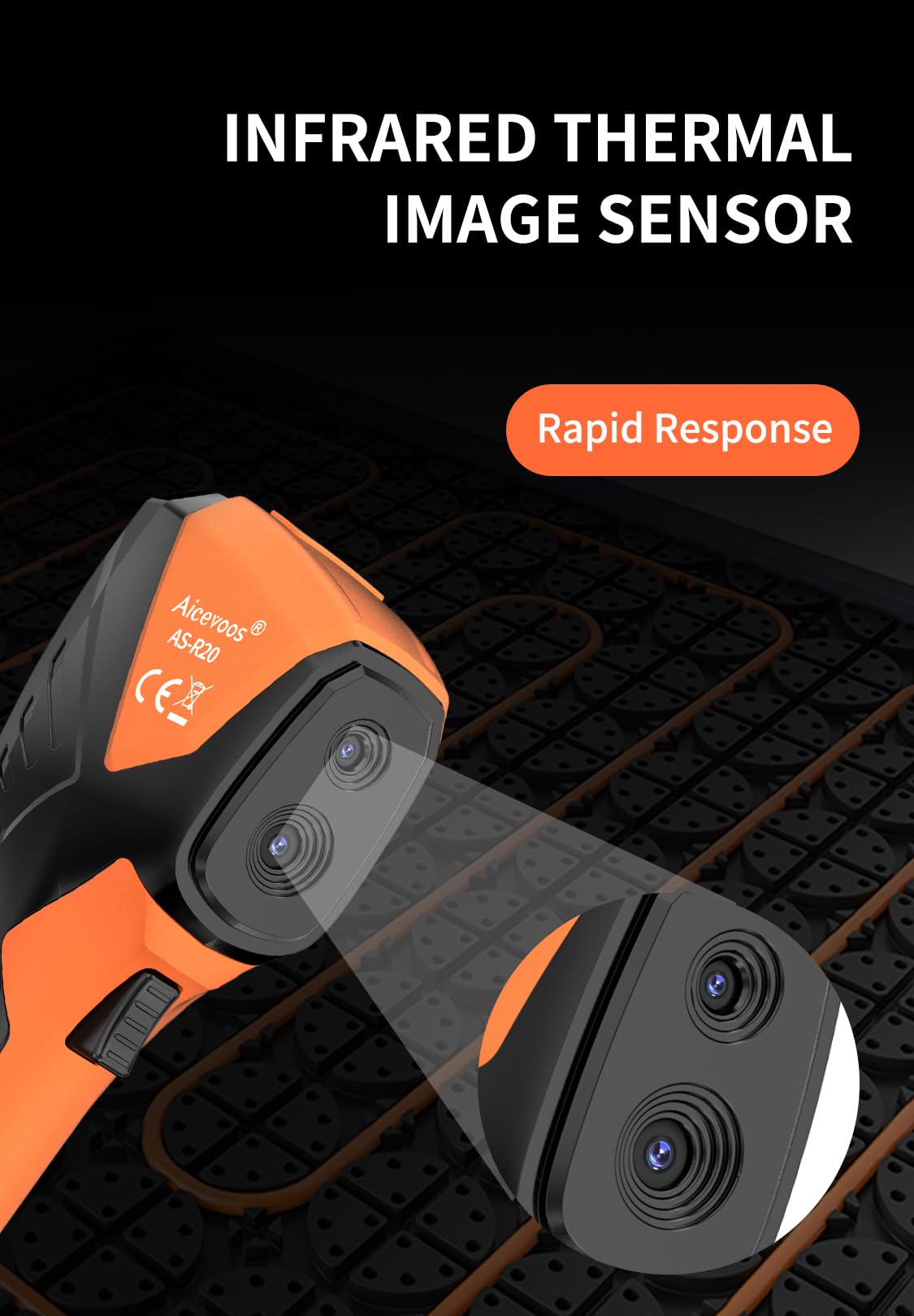 Aicevoos R20 Handheld Thermal Camera, Super Resolution 240 x 240, Thermal Imaging Camera with Laser Pointer, 96 x 96 IR Resolution, 25 HZ Infrared Camera, -4°F to 1022°F, 50° FOV, Thermal Imager