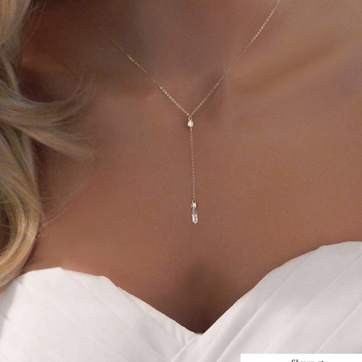 Tewiky Simple Gold Necklace for Women, Gold Plated CZ Lariat Necklace Dainty Long Gold Necklaces for Women Trendy Cute Pendant Necklaces Aesthetic Drop Gold Necklace Jewelry Gifts