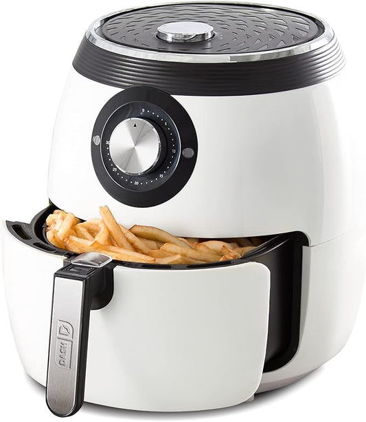 Dash Deluxe Air Fryer - Adjustable Temperature Control & Auto Shut-Off Feature - AirCrisp® Technology - Spacious Nonstick Basket - 1700 Watt - 6 Quarts - White