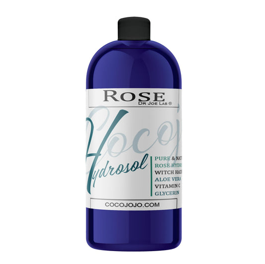 Dr Joe Lab Rose Water Hydrosol, Glycerin, Aloe Vera, Vitamin C & Witch Hazel Mix - Natural, Vegan, Non GMO, Floral, Face, Hair- 32 oz - Hydrating, Cleansing, Toning - Packaging May Vary