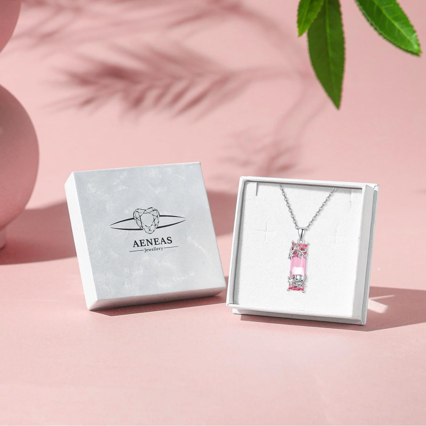 AENEAS Prime 2025 Pig Necklace Sterling Silver Pig Pendant Necklace Cute Animal Pink Crystal Jewelry Gifts for Her Wife Women