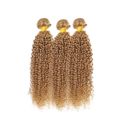 Fabimiya 26 28 30 Inch Human Hair Bundles Honey Blonde 27# Jerry Curly Bundles Human Hair 100% Unprocessed Soft Sewn In Hair with Double Weft for Black Women