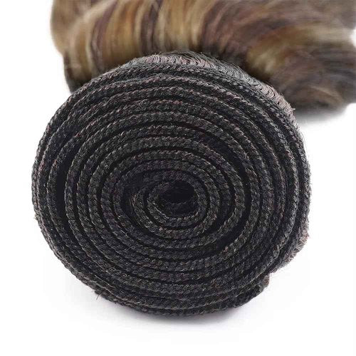 P4/27 Highlight Bundles - 26, 28, 30 inch Human Hair #4 Water Wave & Ombre Blonde & Brown Bundles