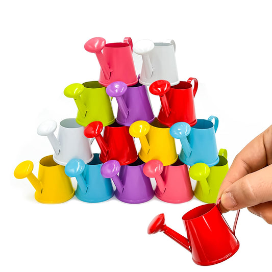 14 Pcs Mini Watering Can Miniature Color Watering Pot Garden Water Can Mini Kettle for House Crafts Party Favors - Rustic Galvanized Jug Vase, House Decor & Gardening Accessories for Flowers