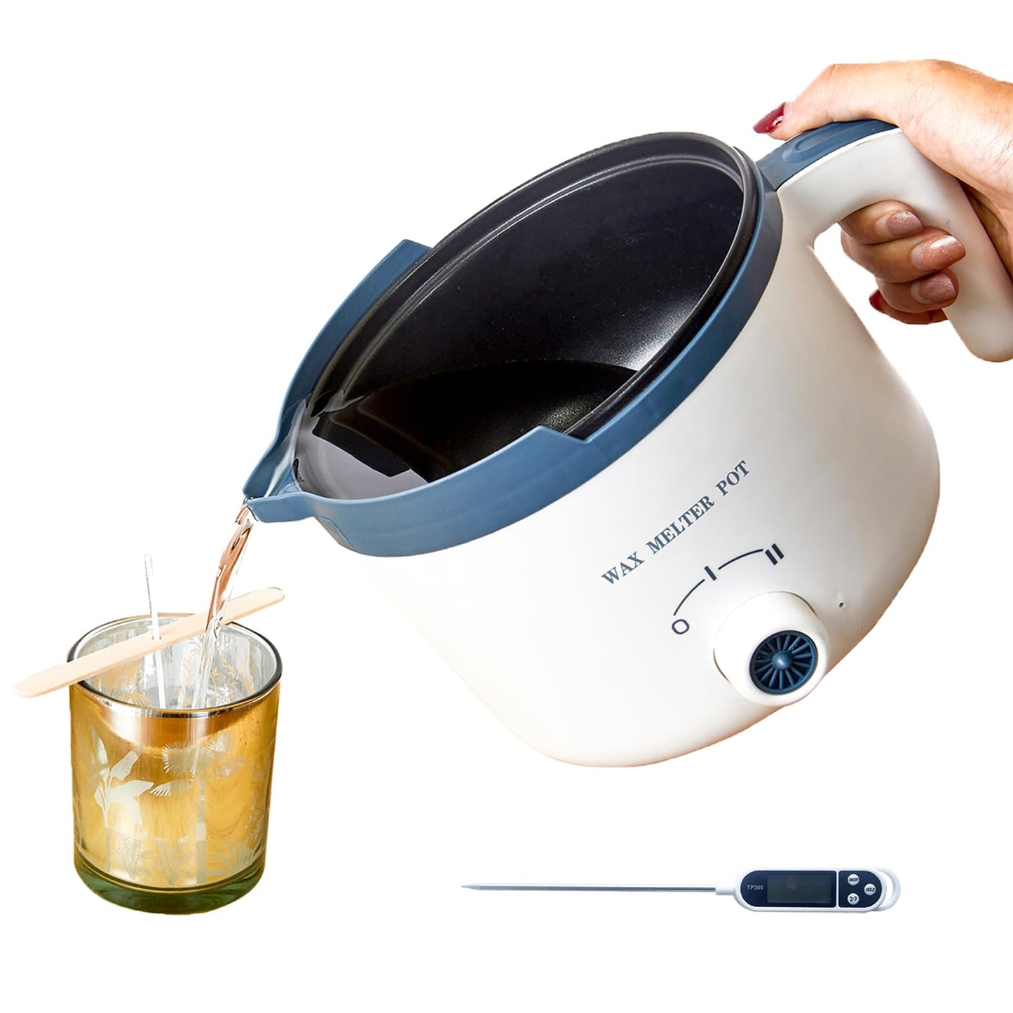 Ksedcon Candle Melting Pot, Electric Wax Melter for Candle Making with Pouring Spout, Non-Stick Small Candle Making Pouring Pot
