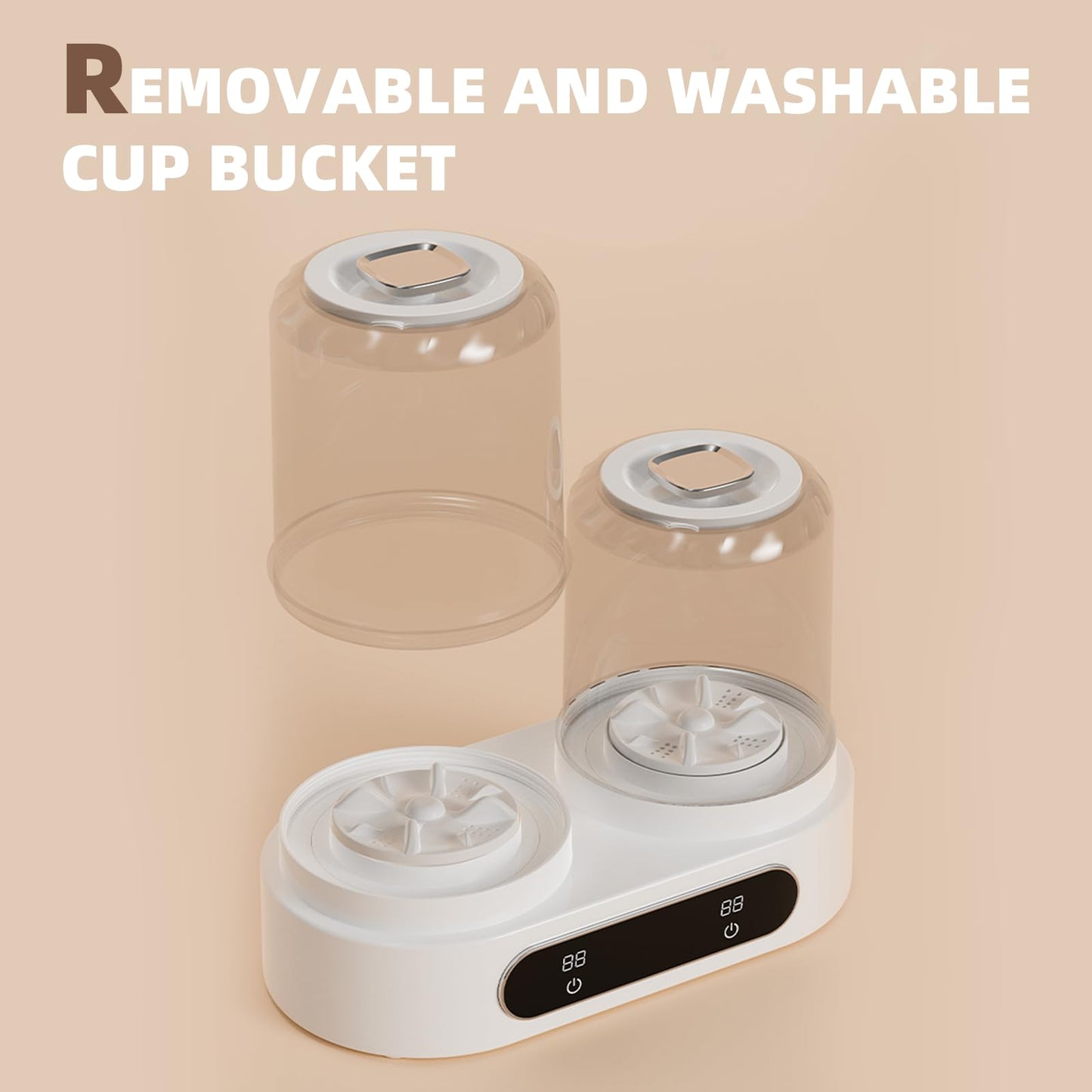 Underwear Washer, Mini Washing Machine 2L Portable Washer with Digital Timer Display for Socks, Saliva towels, Suitable for Apartments, Hotels, Travel and Gift (Single cup)