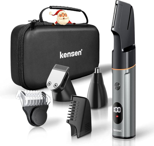kensen Body Hair Trimmer for Men - Manscape 3-in-1 Beard Trimmer for Men, Christmas Gift Men's Groin & Pubic Hair Trimmer IPX6 Waterproof Electric Razor for Mens Hair Clippers for Mens Shaver (Gray)