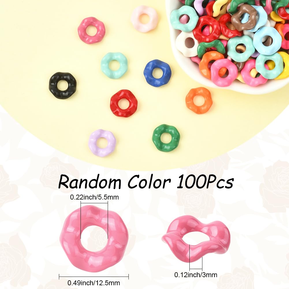 SUNNYCLUE 1 Box 100Pcs Wave Beads Wavy Beads Bulk Mini Plastic Acrylic Colorful Opaque Flower Spacers for Jewelry Making DIY Bracelets Necklace Earrings Keychains Crafts Supplies Women Adults