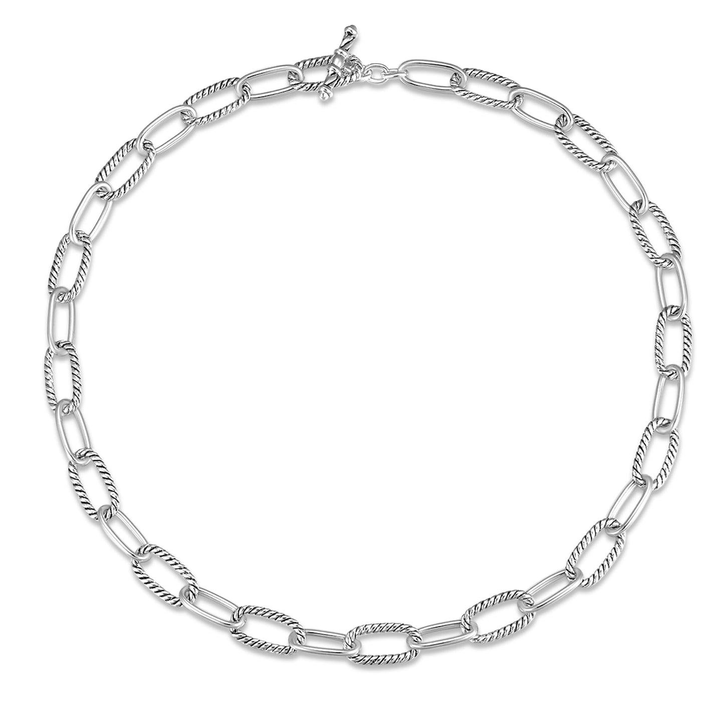 UNY JEWEL Twisted Cable Wire Paper Clips Link Chain Necklace Two Tone Designer Brand Inspired Look Alike Women Jewelry Valentine Christmas Gift Two Tone
