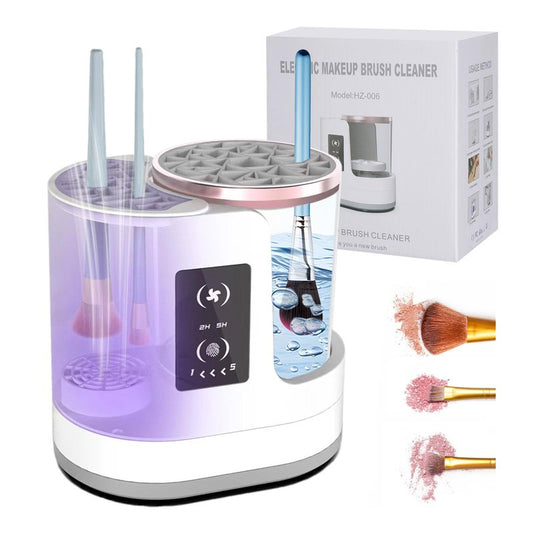 DXGSHSA 3 IN 1 Electric Makeup Brush Cleaner Dryer and Holder Combined with Timers, Automatic USB Cosmetic Brushes Cleaning Tool for Beauty Makeup Brush, Sponges, Eyeshadow, Contour