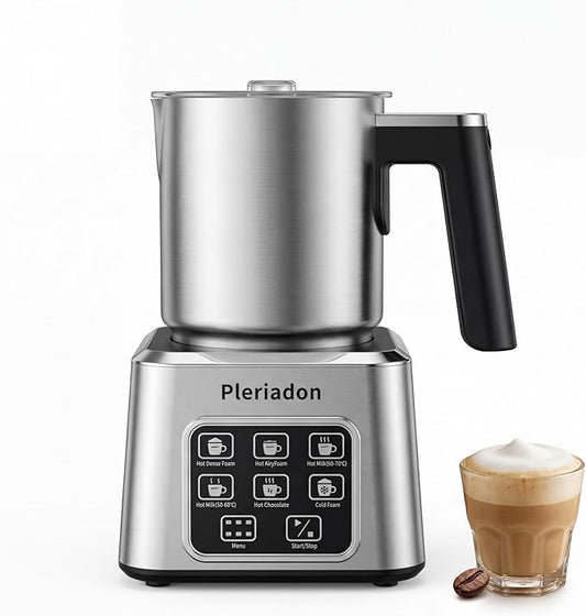 Pleriadon Electric Milk Frother & Steamer – Perfect for Coffee, Lattes, and Hot Chocolate at Home