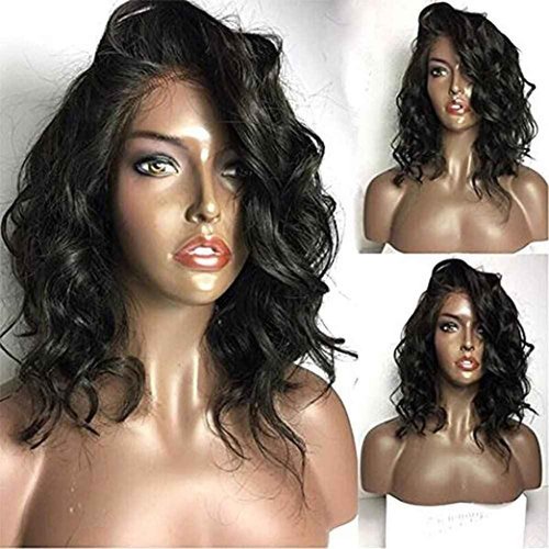 LIAZAHAIR 13x4 Transparent Lace Front Wigs Human Hair Wigs for Black Women Body Wave Short Bob Human Hair Wigs 150% Density Natural Color for Ladies (10 Inch, Natural color)