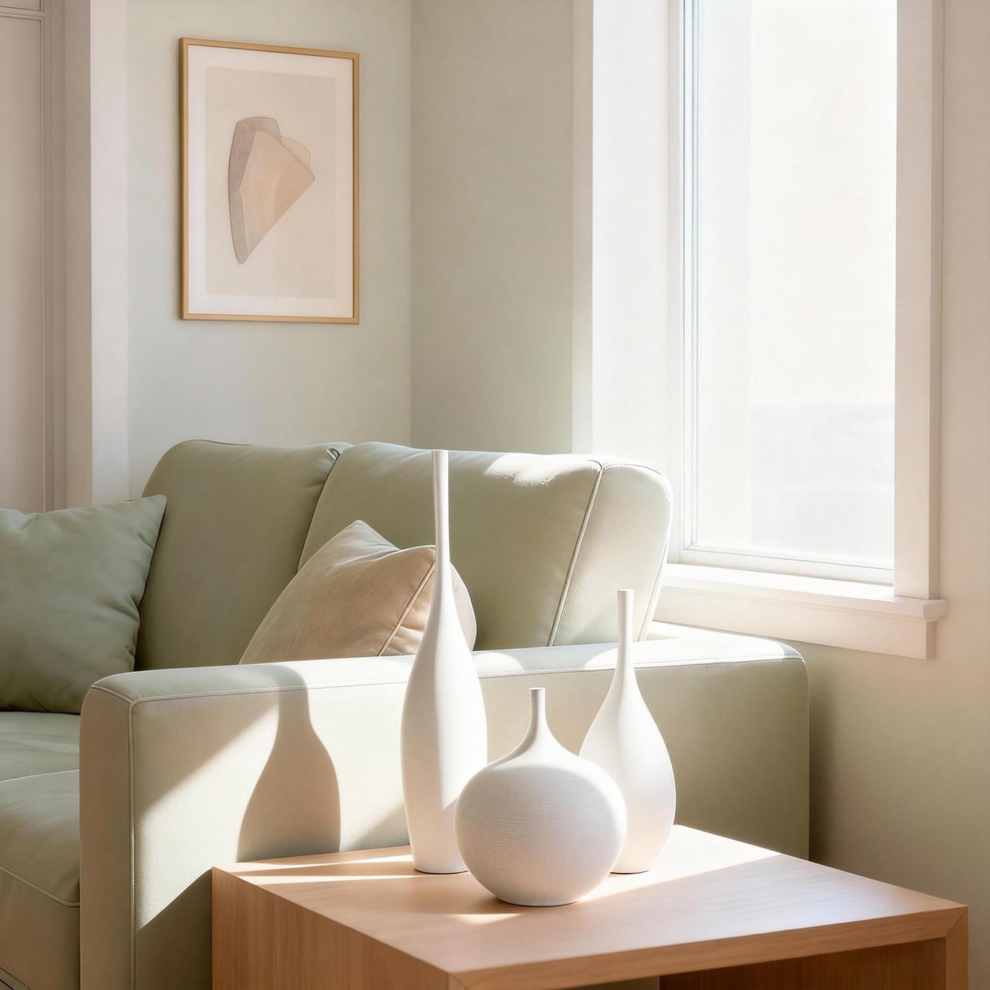 Relexome White Ceramic Vase Modern Boho Wabi-Sabi Flower Vase Set of 3 Decorative Aesthetic Vases for Centerpieces Pampas Matte Minimalist Vases for Living Room Table Shelf Home Decor Gift