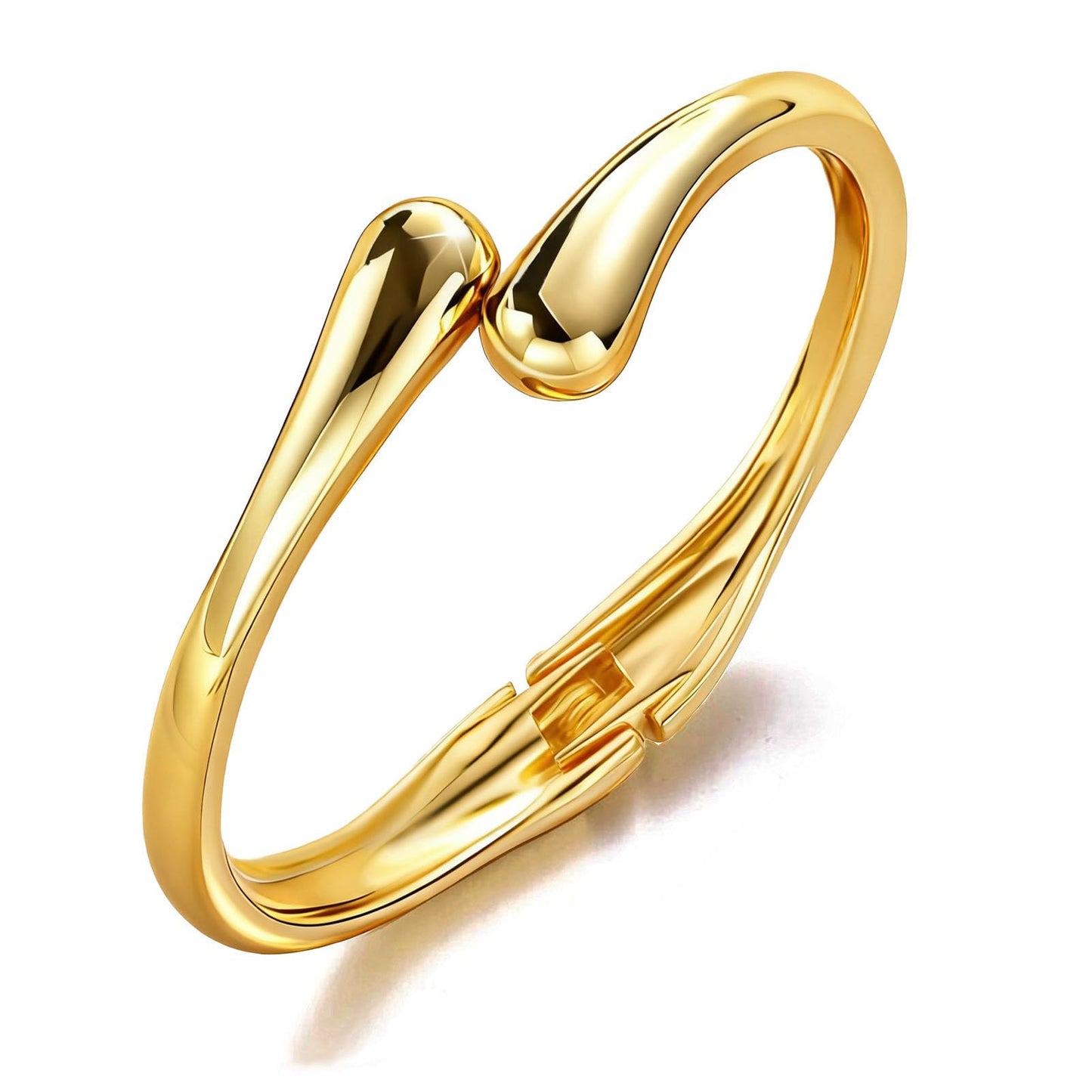 MTINEAPS Gold Bangle Bracelets for Women Teens Trendy Chunky Adjustable Twist Cuff Bracelet Jewelry Gifts (Gold)