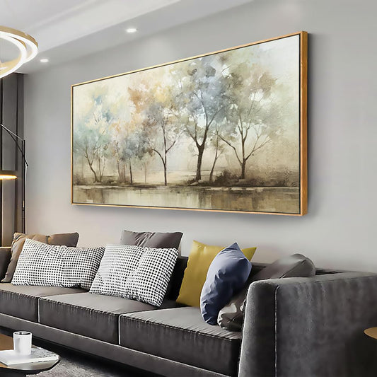 Abstract Wall Art Artwork Retro Trees Pictures Decor Canvas Painting Large Size Framed Ready to Hang Living Room Bedroom and Office Wall Decor 31x70 Inch