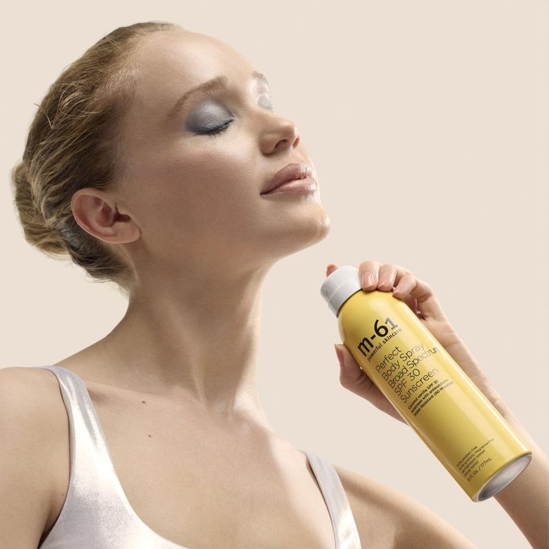 m-61 Sunscreen Spray SPF 30 - Lightweight Clear Mist, No White Cast | Continuous Non-Aerosol Spray | Water Resistant (80 Minutes) | Formulated With Vitamin E & Aloe | Made in USA - 6 Fl Oz